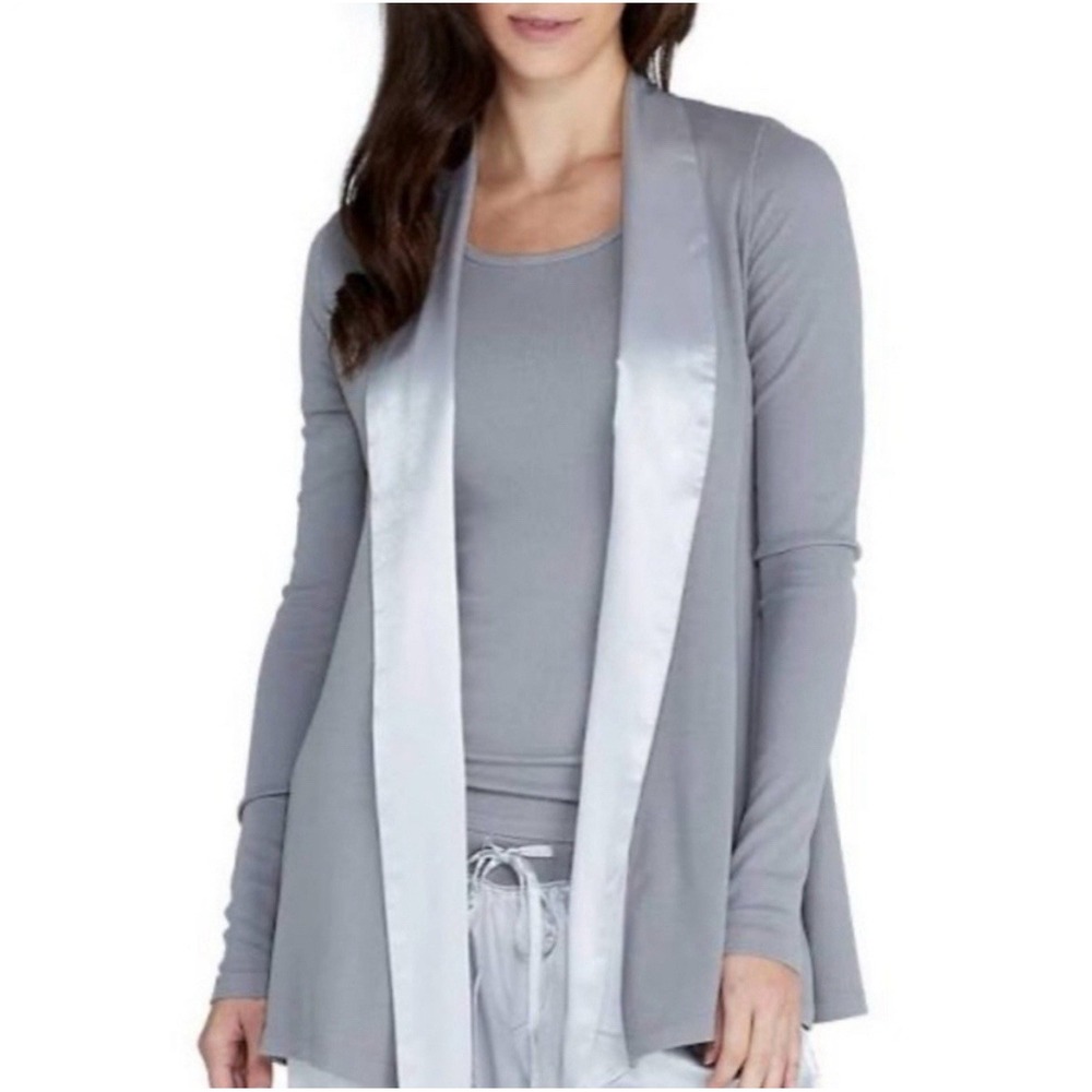 PJ‎ Harlow Robe Lounge Jacket Size XS Gray / Lavender